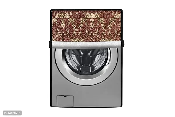 Stylista Washing Machine Cover Compatible for Front Load IFB Senator Aqua SX - 8 Kg Floral Pattern Beige