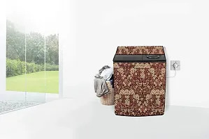 Stylista Washing Machine Cover Compatible for Samsung 6.5 Kg Semi-Automatic Top Loading WT65R2000HL, Floral Pattern Beige-thumb1