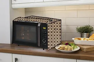 Stylista Microwave Oven Cover for Whirlpool 20 L Convection Magicook Checkered Pattern Brown-thumb2