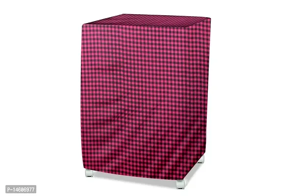 Stylista Air Cooler Cover Compatible for Kumaka Plastic Kmk-Tf23-F 23 LTR Tower Cooler, Ployester, Gingham Pattern Magenta-thumb2