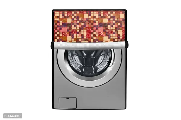 Stylista Washing Machine Cover Compatible for Front Load IFB Senator Aqua SX - 8 Kg Abstract Pattern Brown