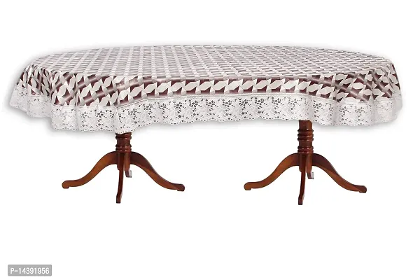 Stylista 4 Seater Oval Dining Table Cover WxL 54x78 inches with White Border lace-thumb4