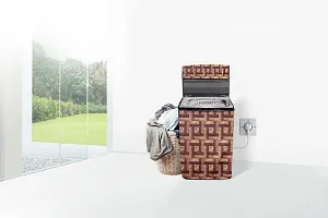 Stylista PVC Washing Machine Cover Compatible for Godrej 6.5 Kg Fully-Automatic Top Loading WTEON ADR 65 5.0 PFDTG AURD, Seamless Pattern Coffee-thumb1