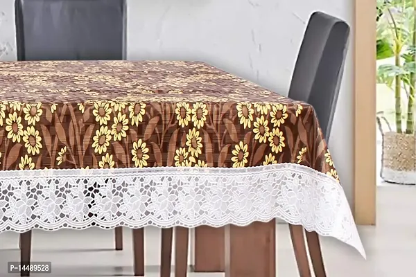 Stylista 10 Seater Dining Table Cover Size 60x120 Inches Floral Pattern Beige