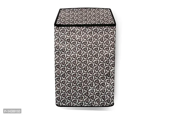 Stylista Top Load Fully Automatic Washing Machine Cover Compatible for Godrej 7 kg Packed Pattern Grey-thumb3