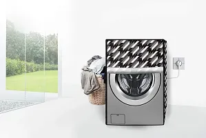 Stylista Waterproof Front Load Washing Machine Cover Compatible for Siemens 7.5 kg, 8 kg, 9 kg  10 Kg Symmetric Pattern Black-thumb1