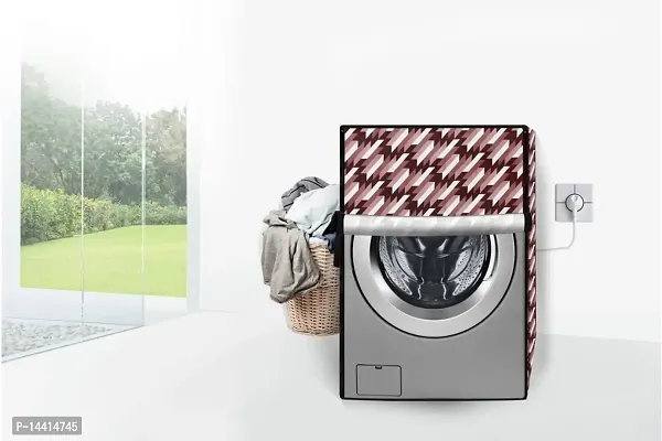 Stylista Waterproof Front Load Washing Machine Cover Compatible for Siemens 7.5 kg, 8 kg, 9 kg  10 Kg Symmetric Pattern Maroon-thumb2