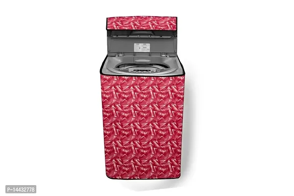 Stylista Washing Machine Cover Compatible for Samsung 7 KG Fully-Automatic Top Loading WA70N4261SS/TL Frieze Pattern Red