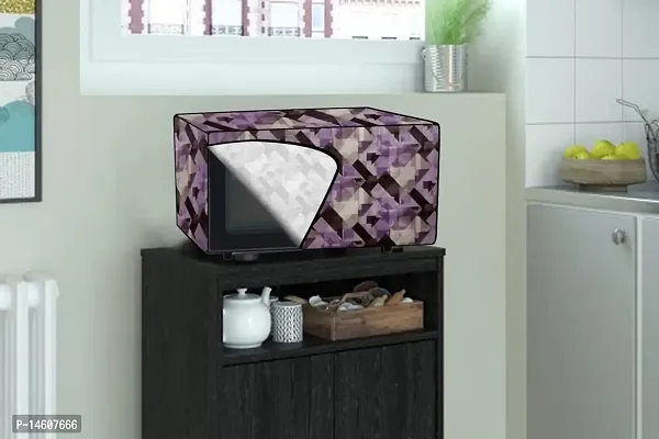 Stylista PVC Microwave Oven Cover for Whirlpool Magicook Classic 20L Solo, Chekered Pattern Magenta-thumb2