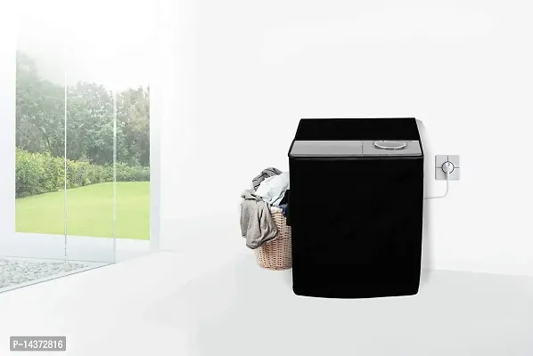 Stylista Washing Machine Cover Compatible for Whirlpool 7.5 kg Ace Turbo Dry-N semi Automatic Black-thumb2