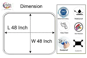 Stylista Waterproof Square 4 Seater Center Coffee Study Dining Table Cover Size 48x48 inches Symmetric Pattern Voilet-thumb3