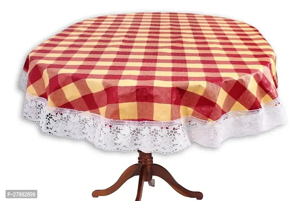 Stylista 4 Seater Oval Dining Table Cover WxL 54x78 inches Pattern Maroon with White Border lace-thumb0