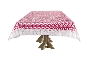 Stylista 6 Seater Dining Table Cover Size 60x90 Inches Packed Pattern Pink-thumb2