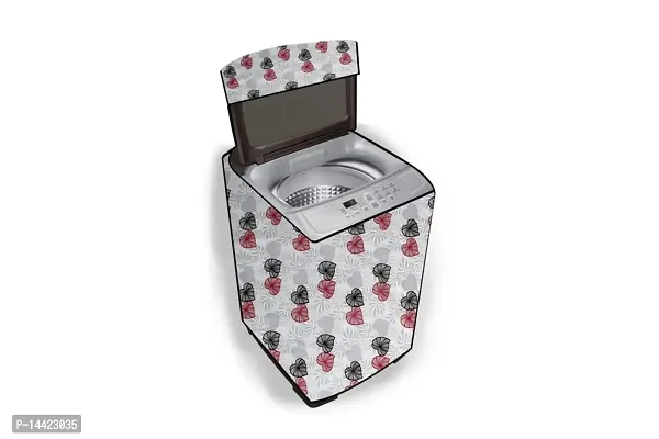 Stylista Washing Machine Cover Compatible for Fully Automatic Top Load Whirlpool 5kg to 7.5kg Floral Petals White