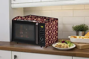 Stylista Microwave Oven Cover for Mitashi 20 L Convection MiMW20C8H100 Floral Pattern Coffee-thumb2