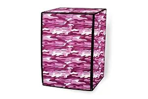 Stylista Washing Machine Cover Compatible for LG 7 kg FH0G7QDNL02 Front Load Camouflage Pattern Purple-thumb4