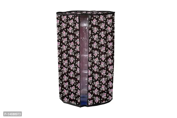 Stylista PVC 20ltr Water Dispenser Bottle Cover Pack of 2, Floral Pattern Black Purple-thumb5