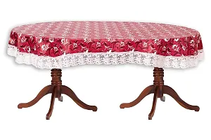 Stylista 8 Seater Oval Dining Table Cover WxL 60x108 inches with White Border lace-thumb3