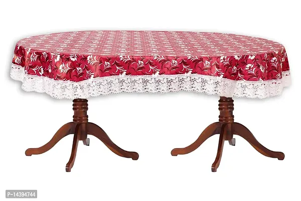 Stylista 8 Seater Oval Dining Table Cover WxL 60x108 inches with White Border lace-thumb4