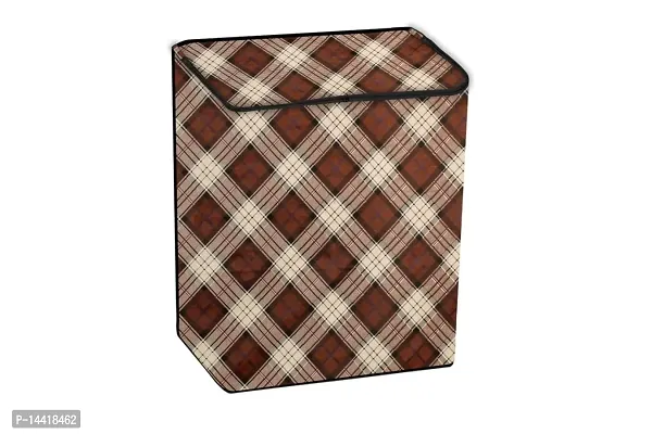 Stylista Washing Machine Cover Compatible for Godrej WS Edge 700 CT semi Automatic Checkered Pattern Beige-thumb3