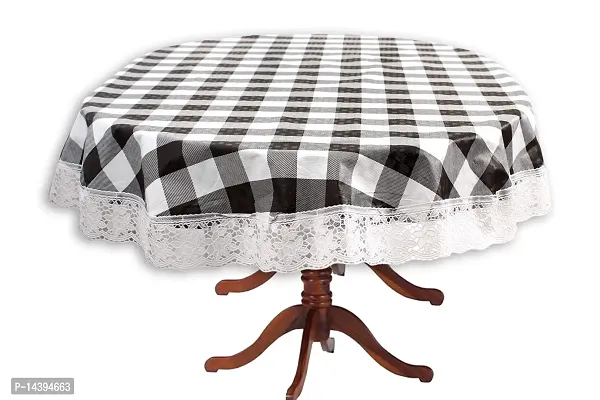 Stylista 6 Seater Oval Dining Table Cover WxL 60x90 inches with White Border lace