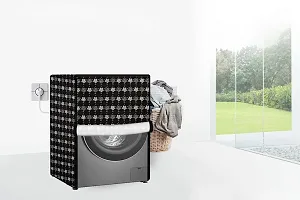 Stylista Washing Machine Cover Compatible for LG 6.0 Kg 5 Star Inverter Fully-Automatic Front Loading Washing Machine FHM1006ADW Floral Pattern Black-thumb1