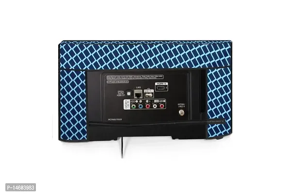 Stylista Check Polyester LED/LCD TV Cover for 42 Inches All Brands and Models, Check Blue-thumb5