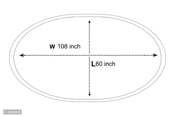 Stylista 8 Seater Oval Dining Table Cover WxL 60x108 inches with White Border lace-thumb4