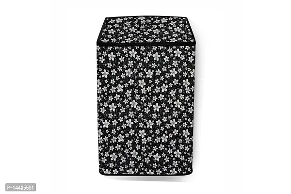 Stylista Washing Machine Cover Compatible for Whirlpool bloomwash World Series (11 kg) Fully Automatic Floral Pattern Black-thumb3