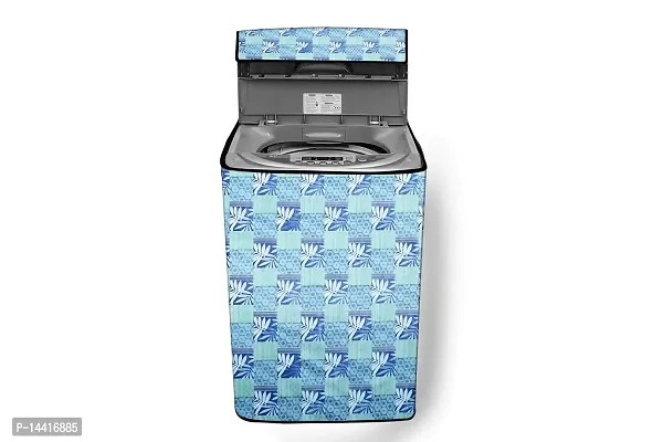 Stylista Washing Machine Cover Compatible for LG 11.0 Kg Inverter Fully-Automatic Top Loading THD11STB Surface Pattern Blue-thumb0