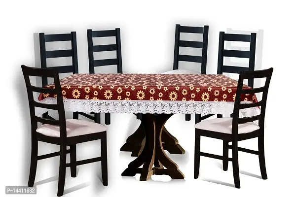 Stylista 6 Seater Dining Table Cover Size 60x90 Inches Floral Pattern Coffee