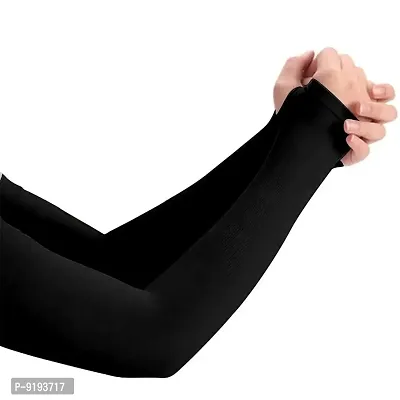 Biker / Sports Full Arm Fingerless Sleeves Gloves for UV, Dust, Summer, Sun Protection for men and Women-thumb0