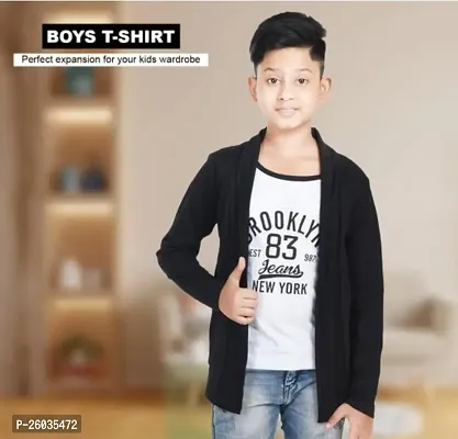 Stylish Black Cotton Printed Shirts For Boys-thumb0