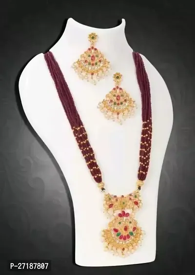 Stylish Maroon Alloy Jewellery Sets For Women