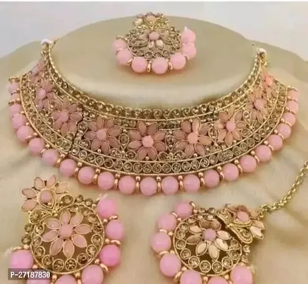 Stylish Pink Alloy Jewellery Sets For Women
