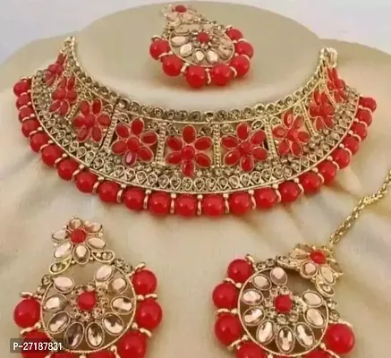 Stylish Red Alloy Jewellery Sets For Women-thumb0