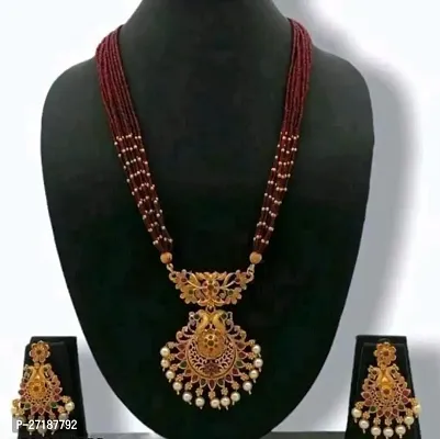 Stylish Red Alloy Jewellery Sets For Women-thumb0