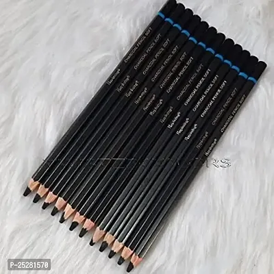 12Pc Charcoal Pencils Pencil Black