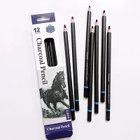 12Pc Charcoal Pencils Pencil Black-thumb1