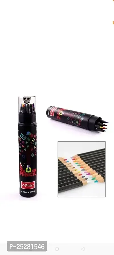 1 Round Shaped Color Pencils Set Of 12 Multicolor