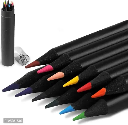 1 Round Shaped Color Pencils Set Of 12 Multicolor-thumb2