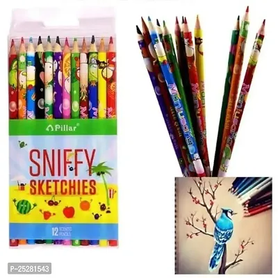 1 Round Shaped Color Pencils Set Of 12 Multicolor