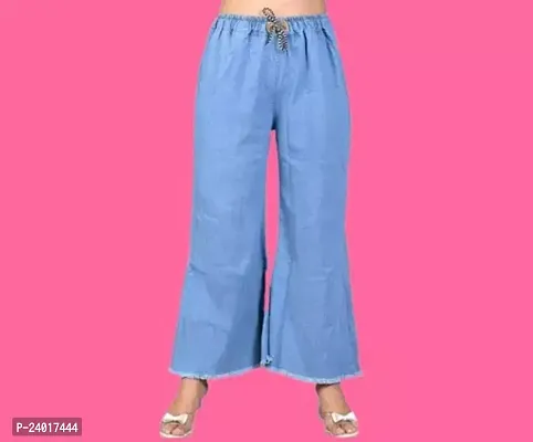 Elegant Denim Solid Jeans For Women-thumb0