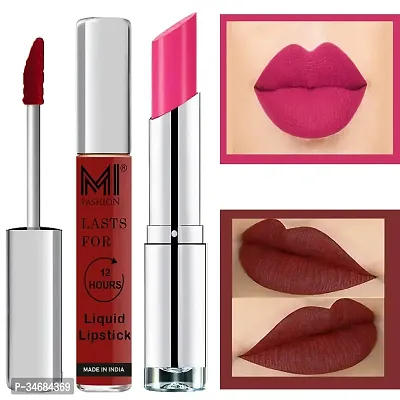 MI Fashion Beautiful Long Lasting Liquid Matte Lipstick- 2 Pieces