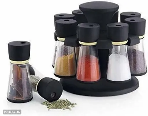 Revolving Spice Rack 8 Jar Spice Container Set of 8 High Plastic Quality Spice Racks for Kitchen-thumb0