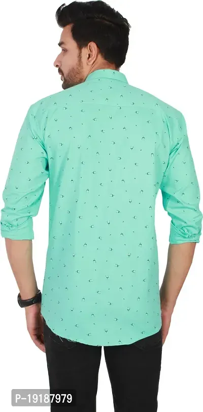 Men Pure Cotton Long Sleeves Printed Casual Shirt-thumb2