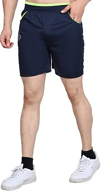 V D Sales, Polyester Blend Shorts/Half Pant/Bermuda for Men - Casual/Sports/Lounge Wear for All Waist Sizes- 28 inches to 32 inches (Blue)-thumb3