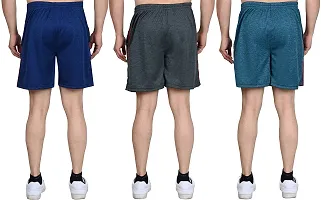 V D Sales, Lycra Shorts/Half Pant/Bermuda for Men - Casual/Sports/Lounge Wear (X-Large, Blue-Green-Rust Grey)-thumb1