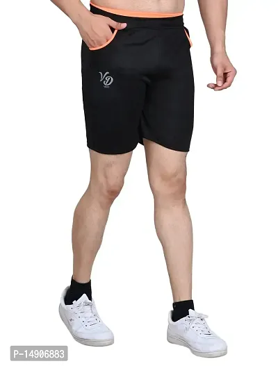 V D Sales, Polyester Blend Shorts/Half Pant/Bermuda for Men - Casual/Sports/Lounge Wear for All Waist Sizes- 28 inches to 32 inches (Black)-thumb2