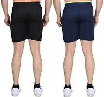 V D Sales, Polyester Blend Shorts/Half Pant/Bermuda for Men - Casual/Sports/Lounge Wear for All Waist Sizes- 28 inches to 32 inches (Black-Blue)-thumb2